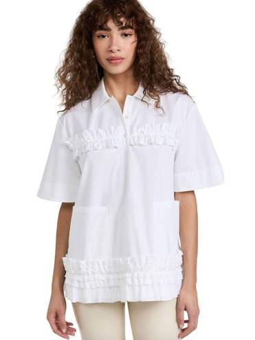 Jason Wu  Oversized Ruffle Shirt White Womens Size Small