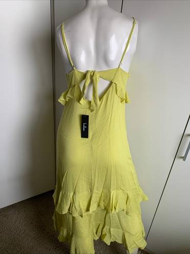 Lulus *NWT*  Chartreuse Medium spaghetti strap midi dress