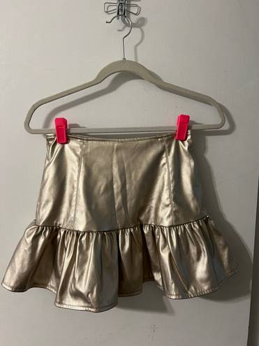 idem Ditto Gold Mini Skirt