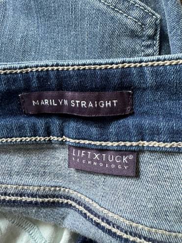 NYDJ Marilyn Jeans Womens 16 Blue Straight Medium Wash Lift Tuck Stretch Denim