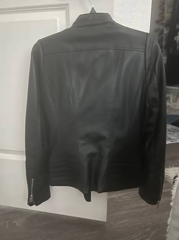 Reserved Black Faux Leather Jacket 