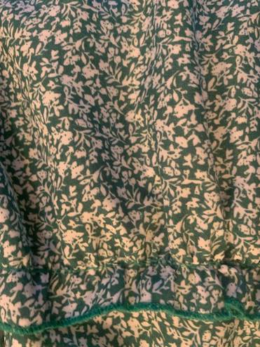 Zaful Sea Turtle Green Tiny Floral Print Tied Two Piece Dress sz S