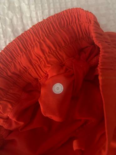 Lululemon Red Hotty Hot Shorts 4”