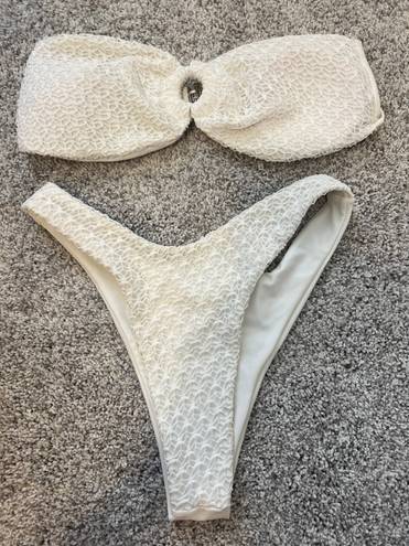 SheIn White strapless bikini set