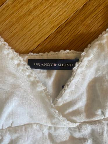 Brandy Melville White Tie Back Top