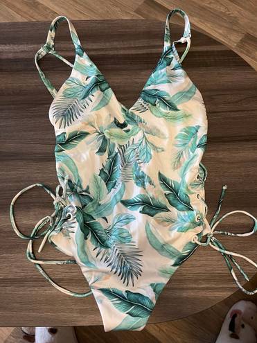 LA Hearts Tropical Pattern One Piece Swimsuit