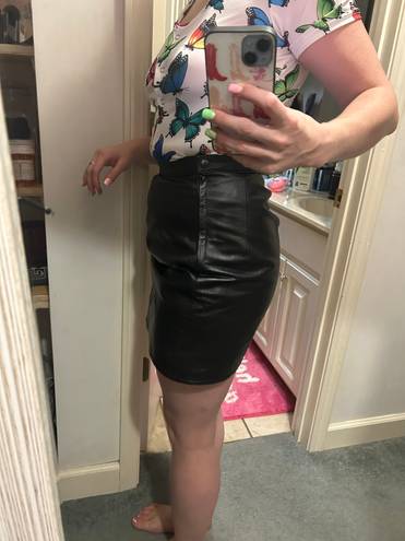 Winlit Black Leather Skirt