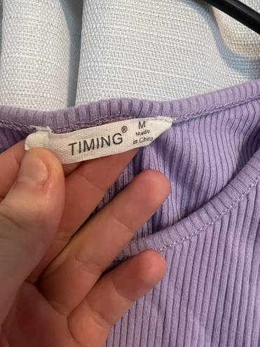 Timing Purple Cropped Athletic Top