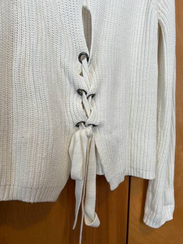 moon&madison White Tie Back Sweater 