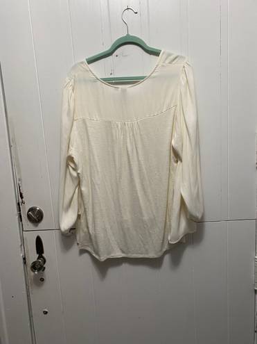 Anthropologie Cream Peplum Top