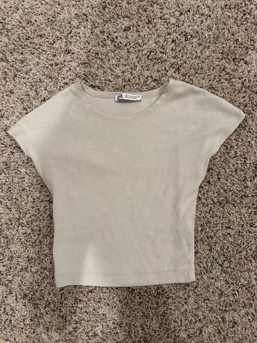 ZARA Tan cropped top