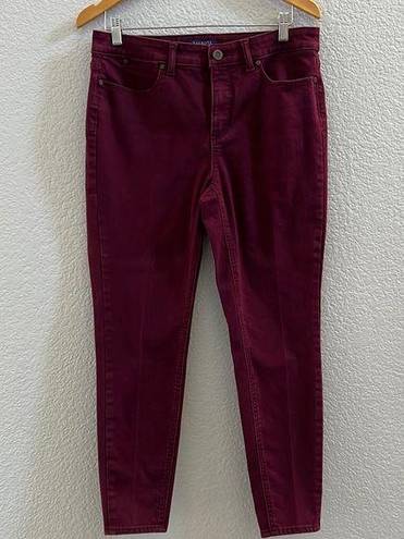 Talbots  High Waist Ankle Burgundy Denim Jeans