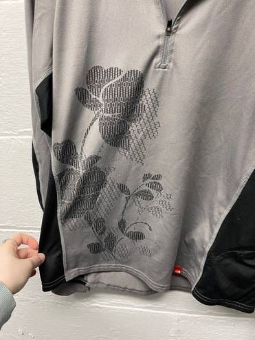 The North Face Grey Floral Half Zip