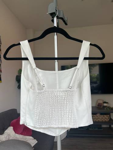 Abercrombie & Fitch White Corset Crop Top