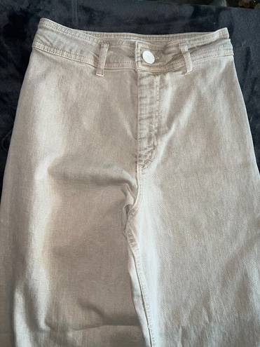 ZARA Marine Straight High Rise Jeans in Sand/Brown