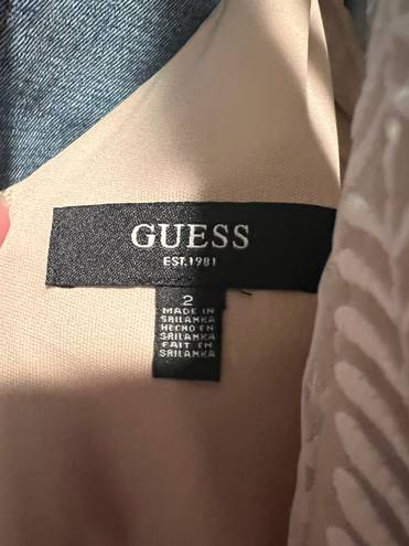 GUESS Ivory & Nude Midi Dress