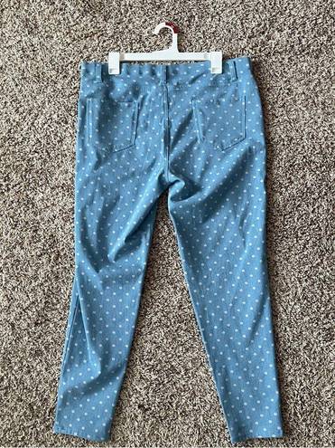 Faded Glory  | Blue Polka Dot Pull On Skinny Pants Sz XXL