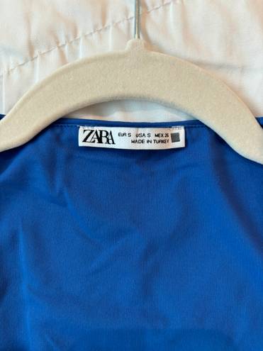 ZARA Blue Square-Neck Bodysuit