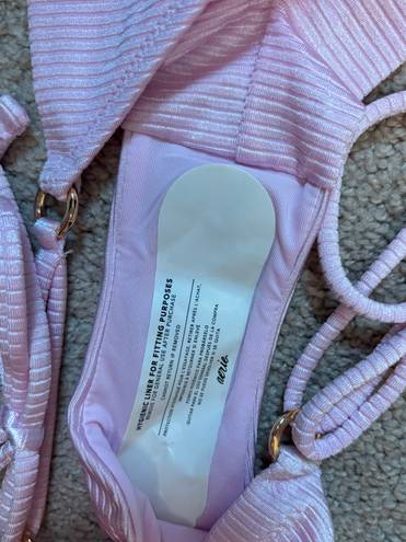 Aerie NWT  Shimmery Pink Bikini Set