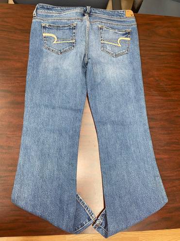 American Eagle Dark Wash Super Stretch Artist Cropped Denim Jeans Size 14 Short