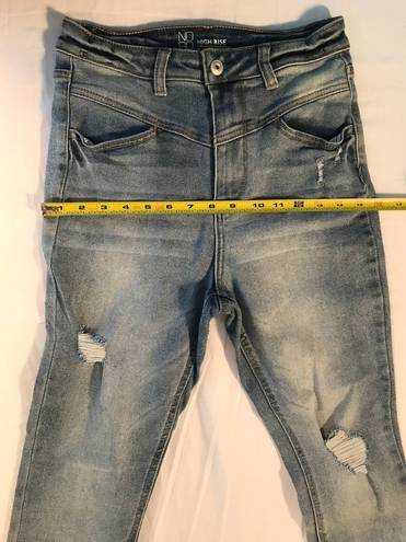 No Bo  High Rise Cropped Distressed Jeans Womens Sz 9 Blue