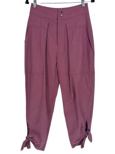 Isabel Marant ‎ Gaviao High Waist Trousers Pants Pink Tie Cuff Sz FR 34 US 0/2