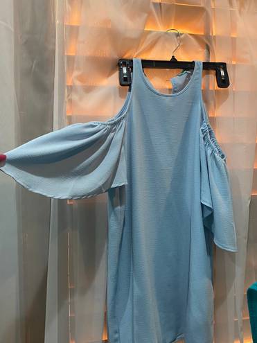 Karlie light blue off the shoulder dress