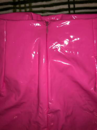 Amazon Hot Pink Faux Leather Skirt