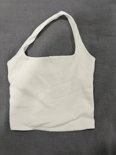 Abercrombie & Fitch  White Ribbed Halter Top