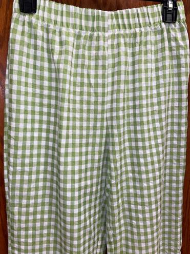 checkered wide leg pants Green