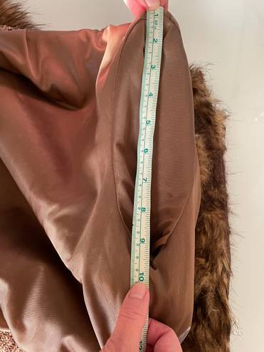 Faux Fur Jacket Brown Size XS