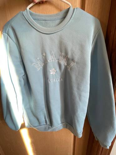 Vintage Miami Beach Crewneck Sweatshirt Blue Size M