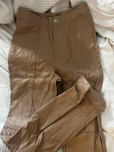 Missguided Beige Leather Pants