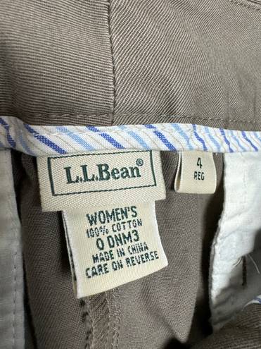 L.L.Bean Brown  Classic Cotton Cropped Pants Size 4 EUC