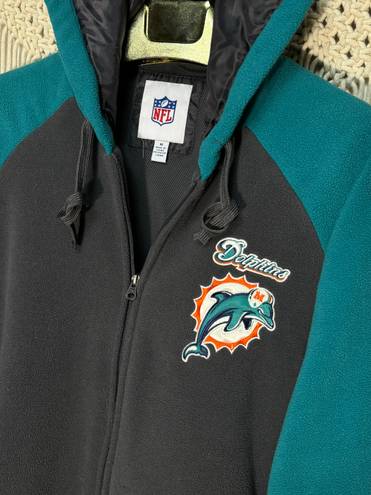 NFL Vintage Miami Dolphins Fleece full Zip jacket unisex size Medium.