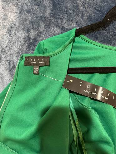 Trixxi Green Long sleeve Cutout Dress