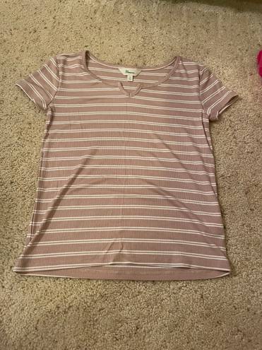 Stitch Fix brown striped baby tee