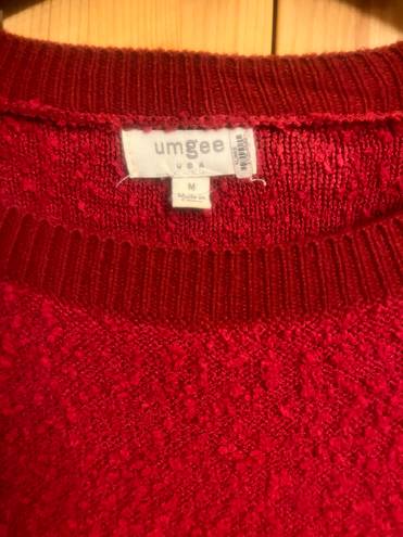 Umgee ~Red Oversized Pullover Sweater Medium