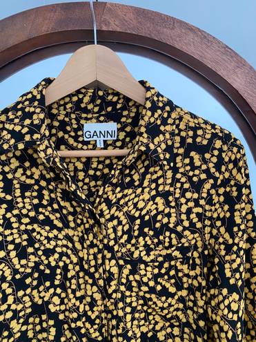 Ganni GOLDSTONE FLORAL CREPE ​SHIRT