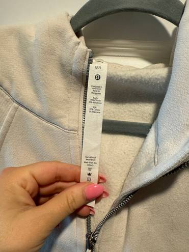 Lululemon White Opal Scuba Full Zip Hoodie