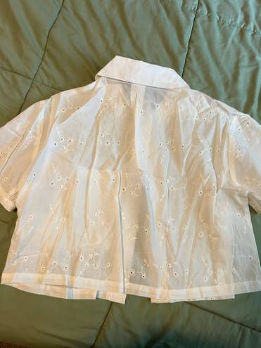 SO sheer white button up NWT