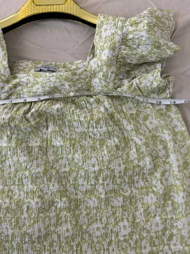 Rails Skylar Revolve Dress Green Posies Cotton Gauze Midi Ruffle Linen Dress size XS cottage