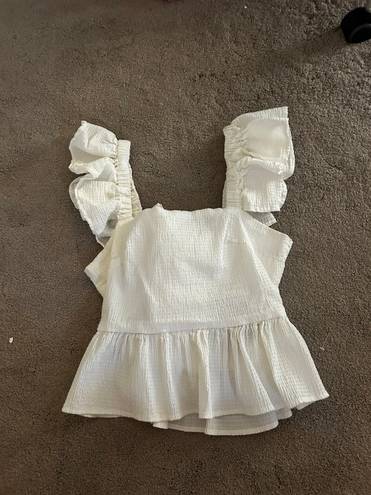 Francesca's white ruffle top