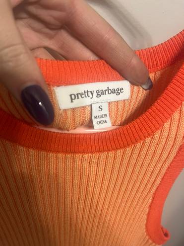 Pretty Garbage Bodycon Dress Orange