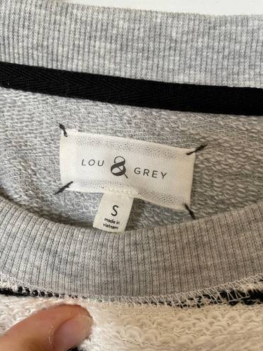 Lou & grey Basic Classic Grey Cozy Striped Sweater