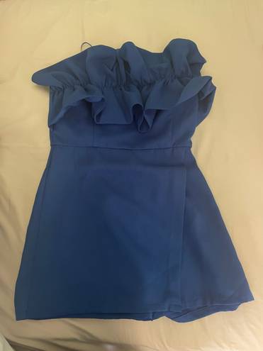 idem Ditto Blue Ruffle Romper