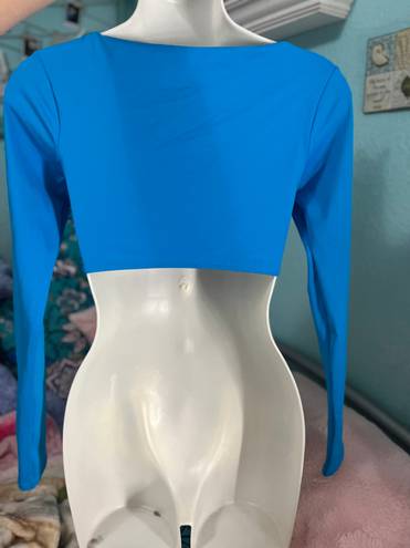 SKIMS Turquoise Longsleeve bikini Top