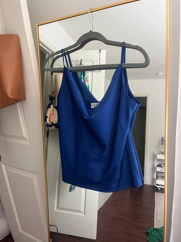 L'Academie Blue Cowl Neck Cami