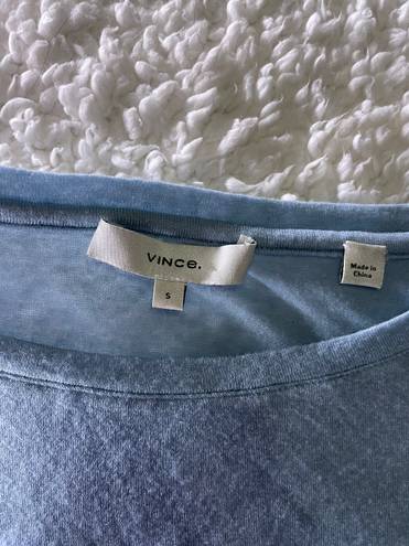 Vince Light Blue Cotton Relaxed Long Sleeve Drop Shoulder Top Shirt S