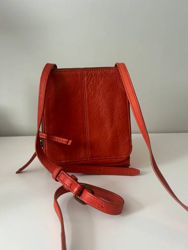 Krass&co American Leather . Kansas Crossbody ,Brandy